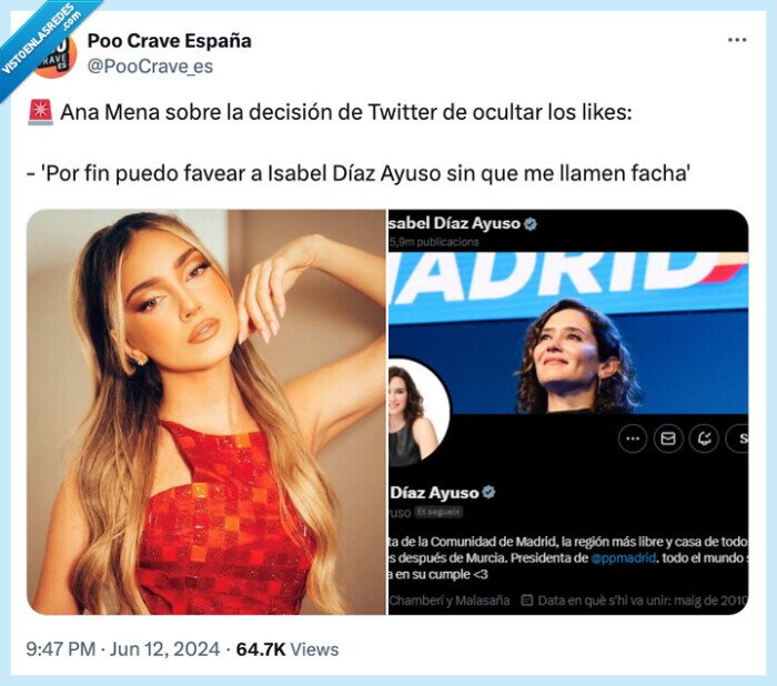 ana mena,ayuso,facha,like,twitter