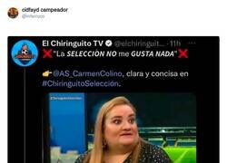 Enlace a El zasca a Carmen Colino rajando de la selección, por @infarruco