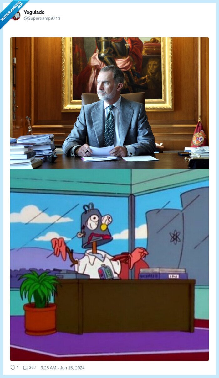 felipe vi,simpson,despacho,mesa,felpudo