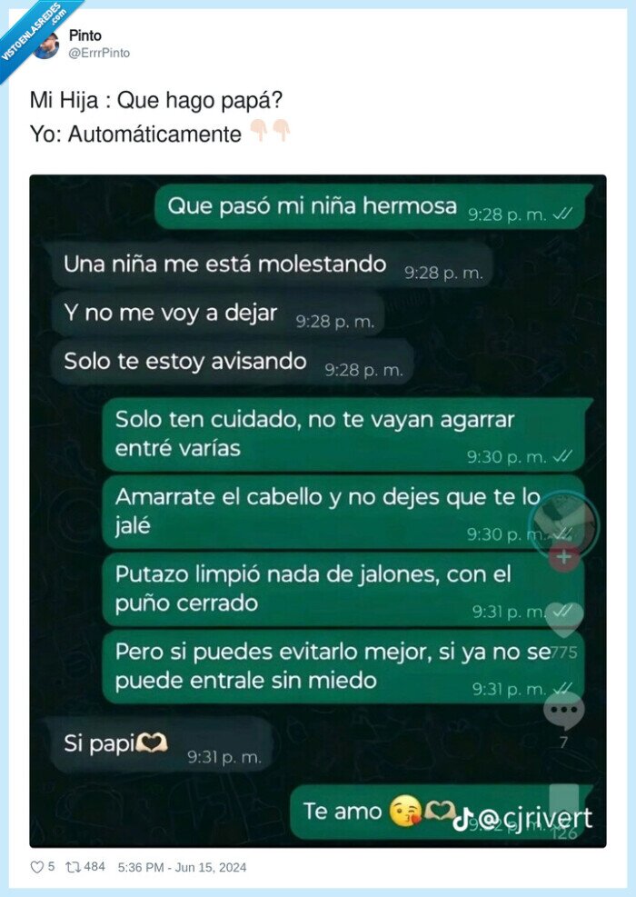 instrucciones,padre,hija,pegar,colegio,pelea