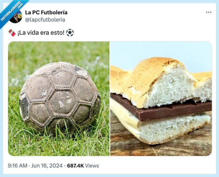 pan con chocolate,balón,pelota,infancia