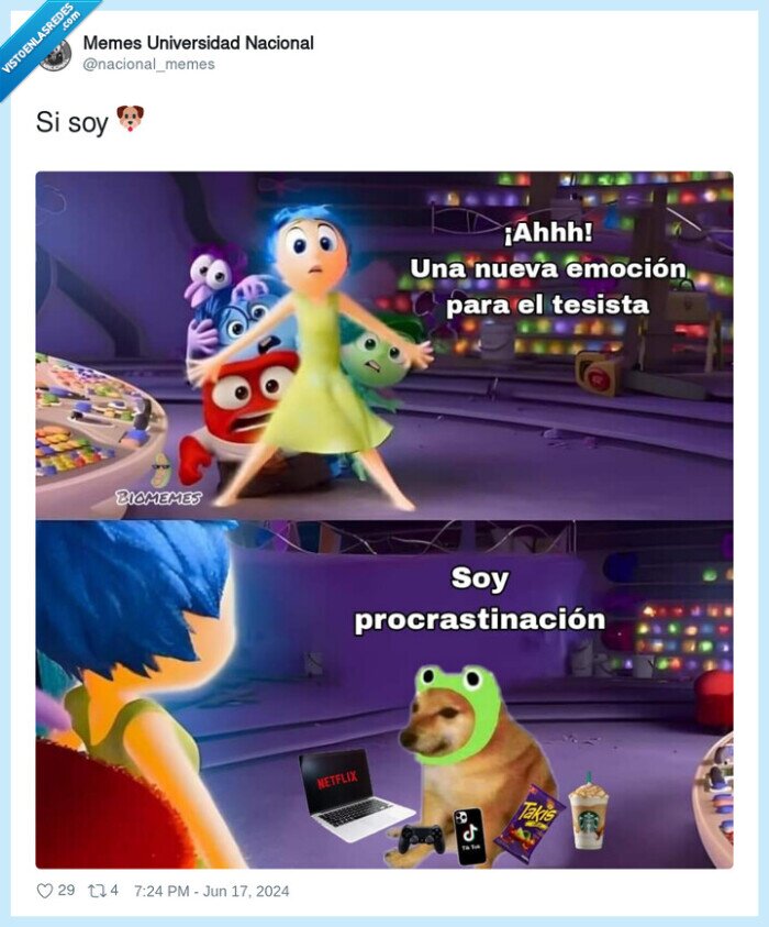 procrastinacion,emocion,inside out,al reves