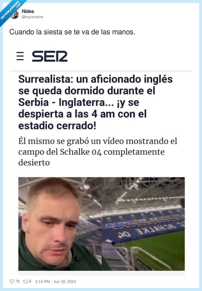 dormirse,siesta,aficionado ingles,serbia,inglaterra