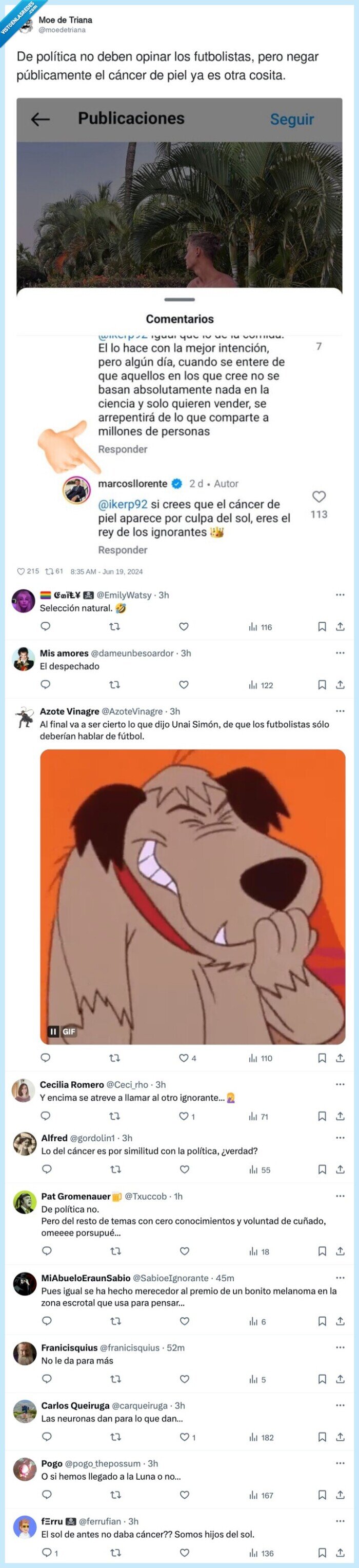 marcos llorente,sol,futbolistas,cáncer,opinar