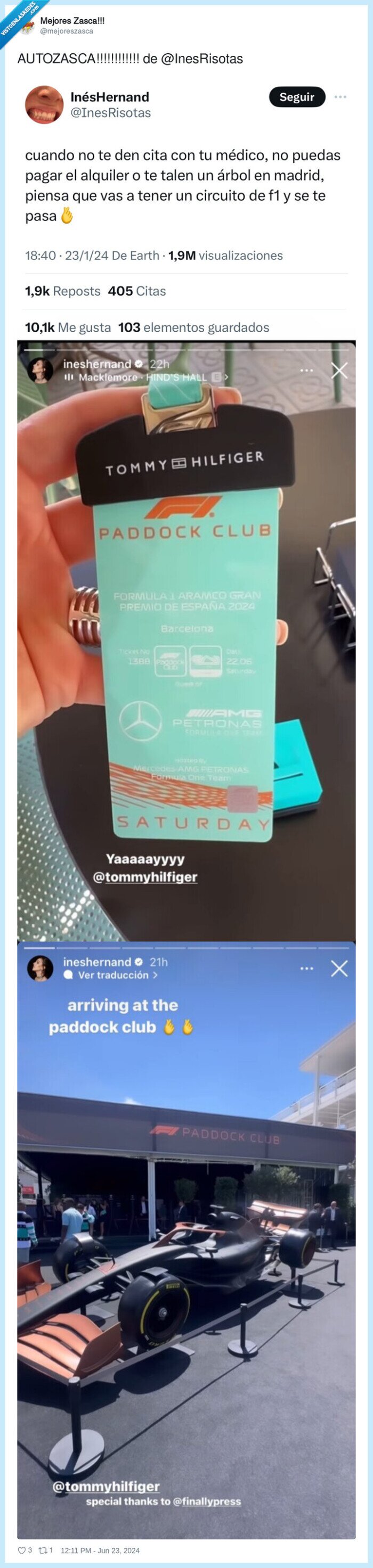 ines hernand,formula1,f1,zasca