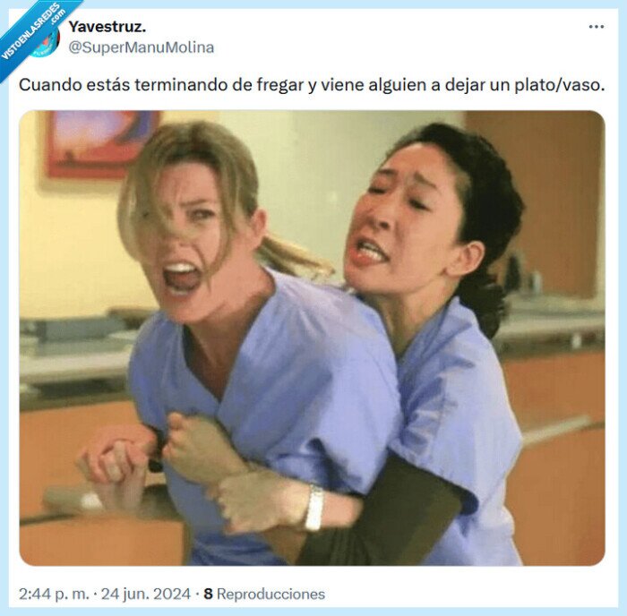 fregar,dejar,vaso,plato