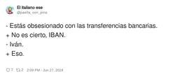Enlace a Obsesionado con las transferencias bancarias, por @paella_con_pina