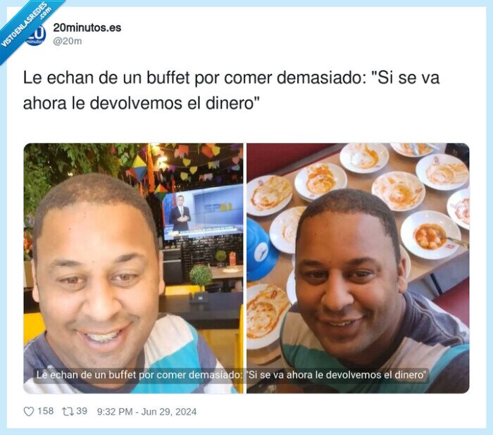 devolver,demasiado,buffet,dinero,echar,comer