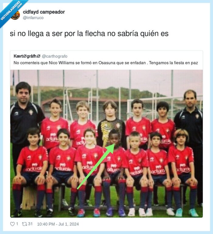 nico williams,osasuna,negro,señalar