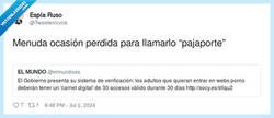 Enlace a Espero que todo esto del pajaporte sea una broma de mal gusto, por @Tweeterricola