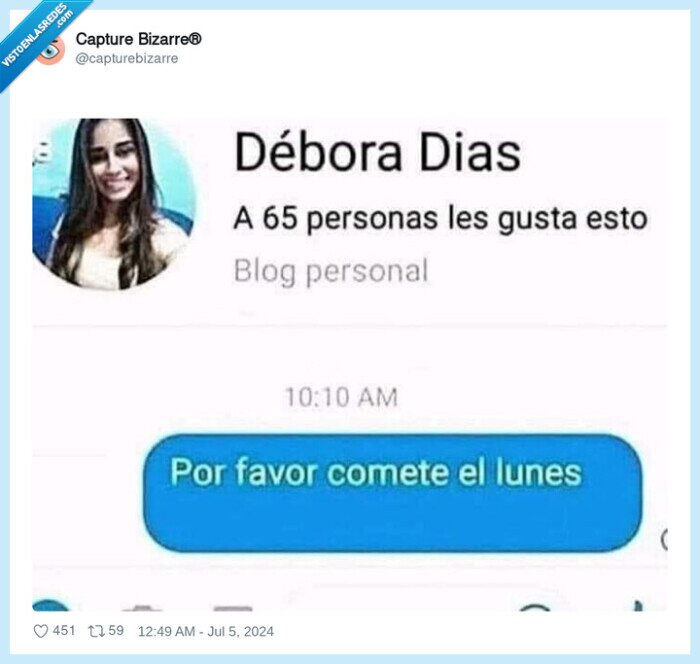 debora,comer,lunes