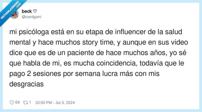 coincidencia,psic&oacute;loga,desgracias,influencer,paciente,sesiones