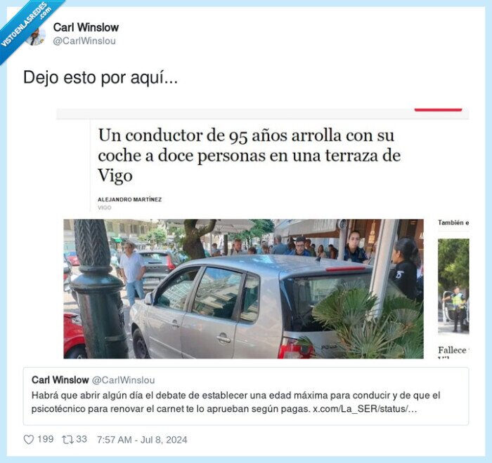 conductor,arrollar,coche,terraza,vigo