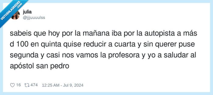 profesora,autopista,reducir,cambio de marchas