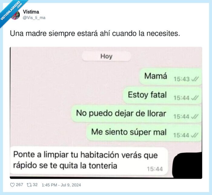 limpiar,habitación,madre,tonterias,llorar