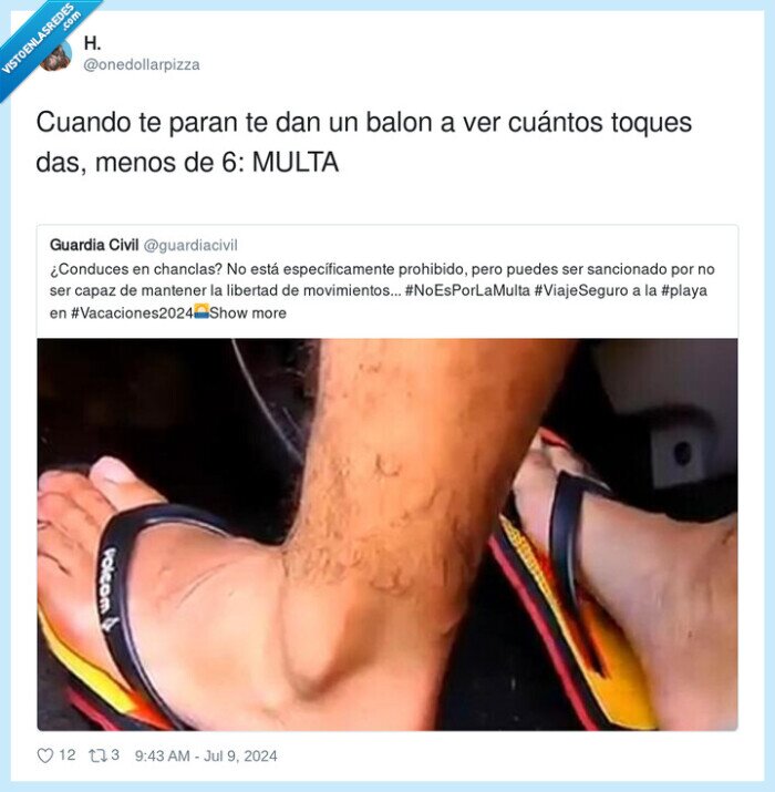 conducir,chanclas,multa,guardia civil