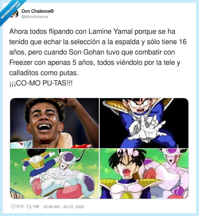 selección,flipando,son gohan,freezer,futbol,eurocopa,lamine yamal