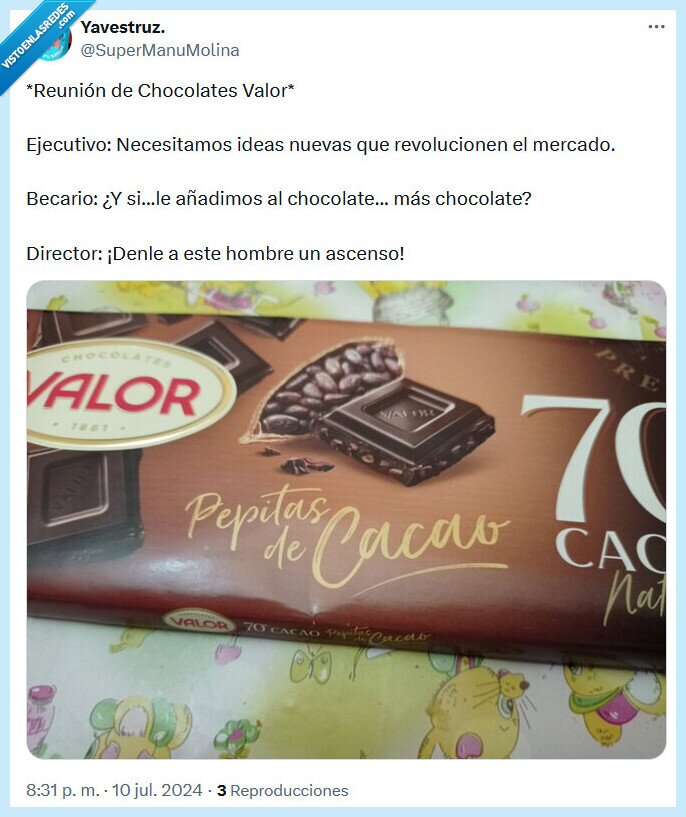 valor,chocolate,reunión
