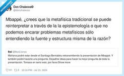Enlace a Hubiera estado bien esta pregunta en la presentación de Mbappe, por @donchalecos
