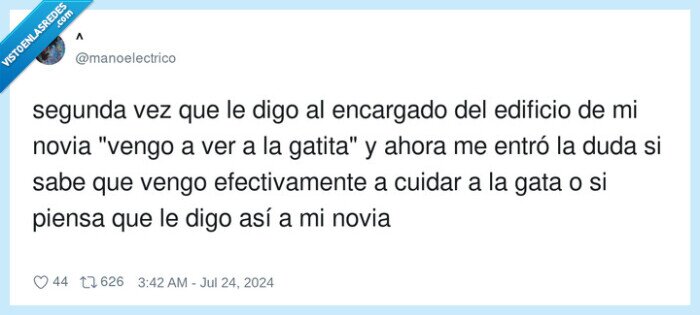 encargado,edificio,gatita,novia
