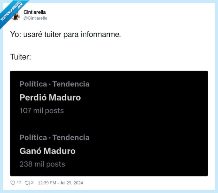 informarme,maduro,ganar,perder,contradicción,tuiter