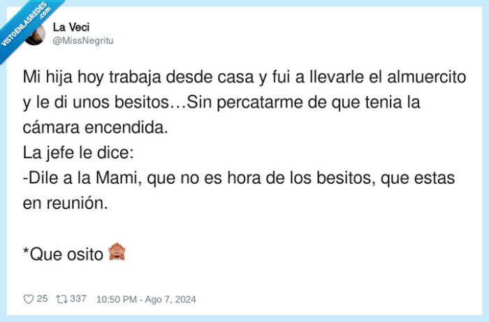 besitos,almuercito,teletrabajo,reunión