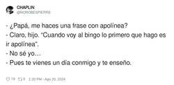 Enlace a Frase con apolínea, por @NOROBESPIERRE