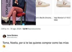 Enlace a Irene Montero deja por los suelos con este zasca a una sabionda que le reprochaba el precio de sus zapatillas