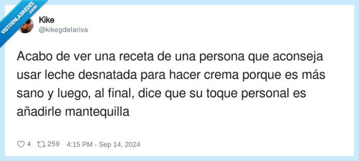 mantequilla,añadir,desnatada,leche,consejo