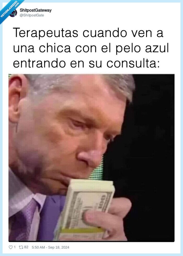 ︎pelo azul,terapeuta,loquero,loca