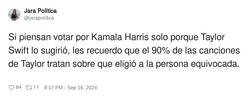 Enlace a Taylor Swift no es que sea muy confiable, por @jarapolitica