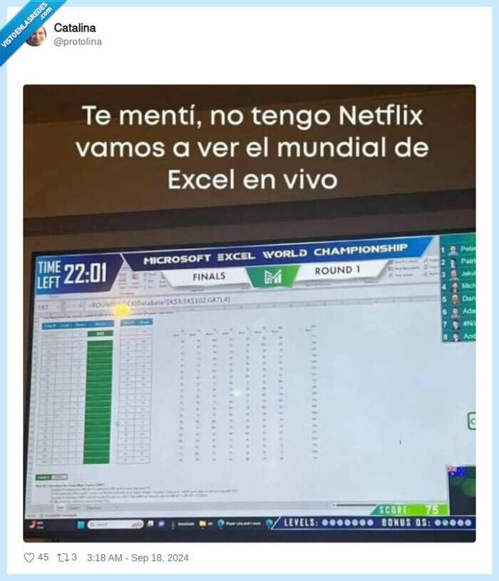 mundial,excel,netflix
