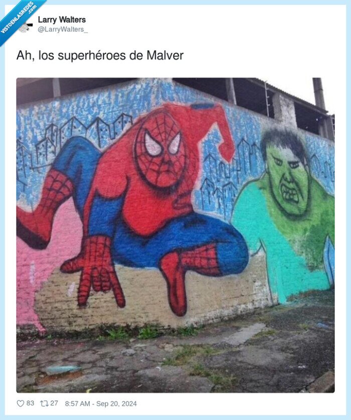 superh&eacute;roes,malver,marvel,pintada,graffiti