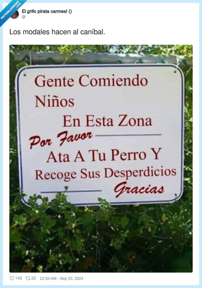 caníbal,modales,cartel,niños
