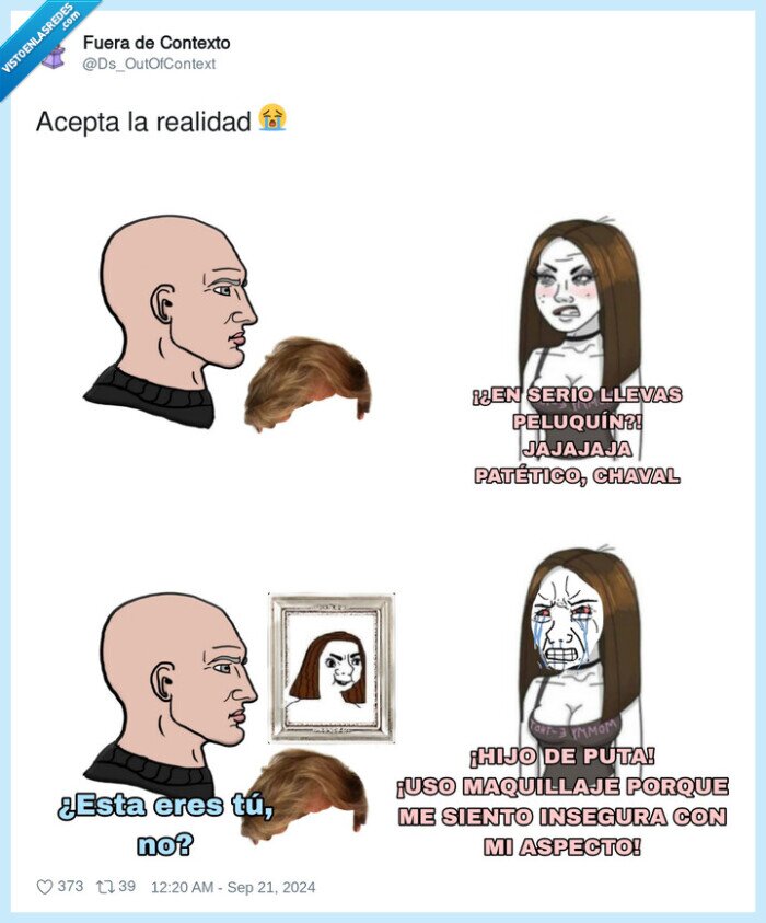 maquillaje,peluca,calvo