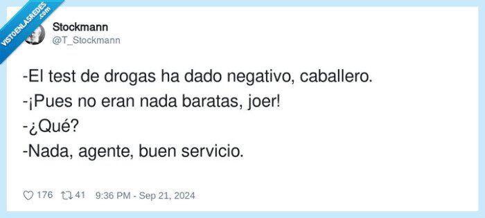 negativo,caballero,baratas,servicio,agente,drogas