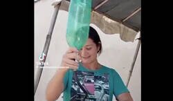 Enlace a Flipando con lo que acaba construyendo de una botella de plástico