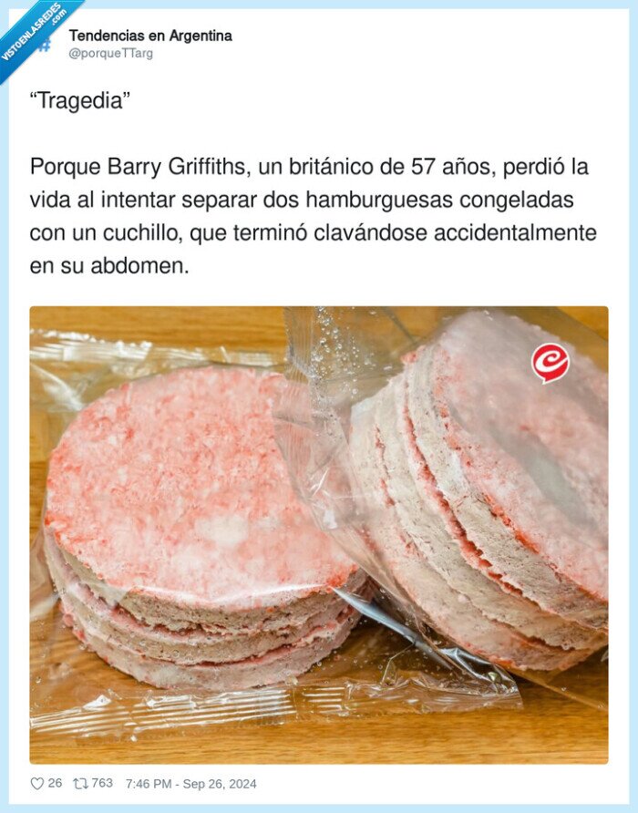 accidentalmente,tragedia,hamburguesas,clavarse,griffiths,británico