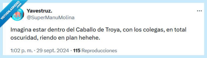 troya,caballo,reír