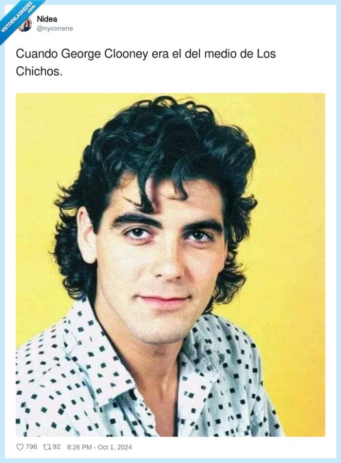 george clooney,joven,el del medio de los chichos,greñas
