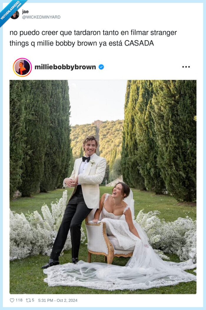 stranger things,tardar,filmar,millie bobby brown,casada