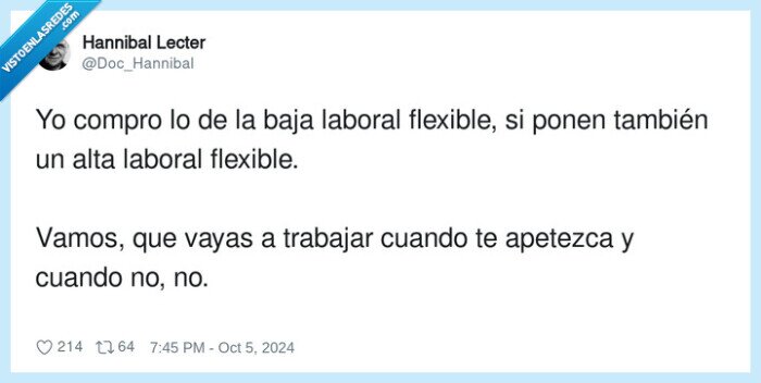 trabajar,baja laboral flexible