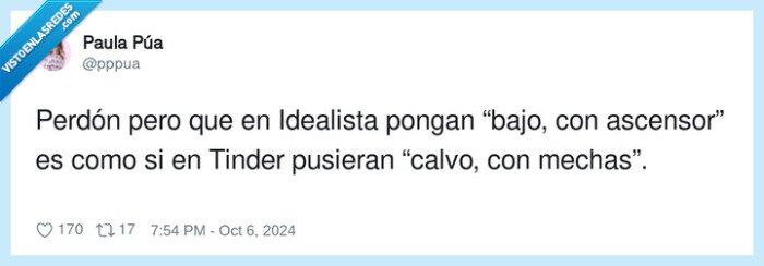 ascensor,bajo,idealista,piso,calvo,mechas