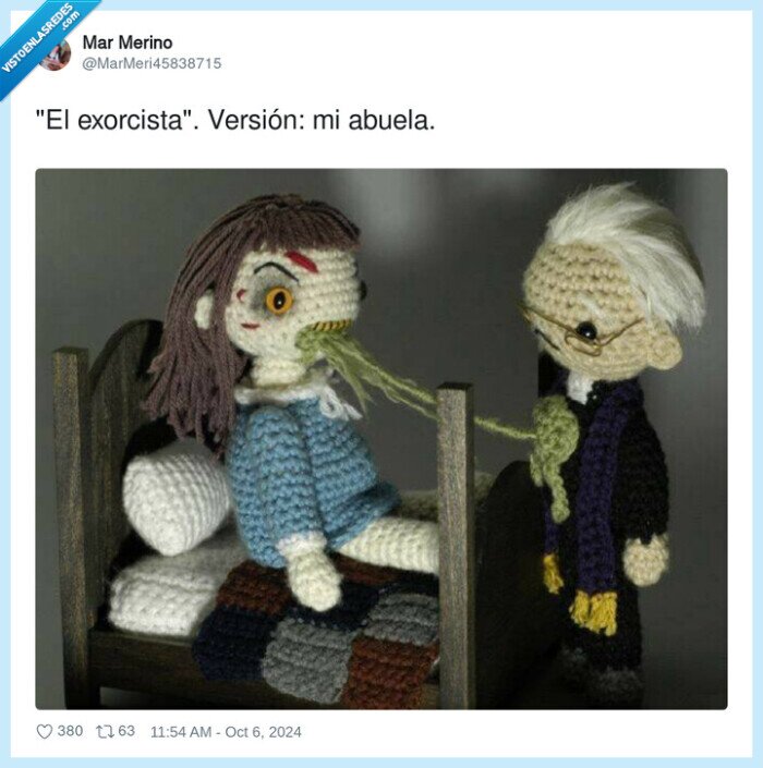 exorcista,versión,abuela,ganchillo