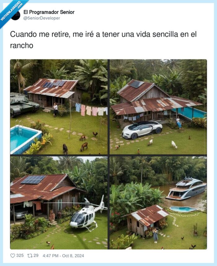 vida,rancho,sencillo,yate,helicoptero