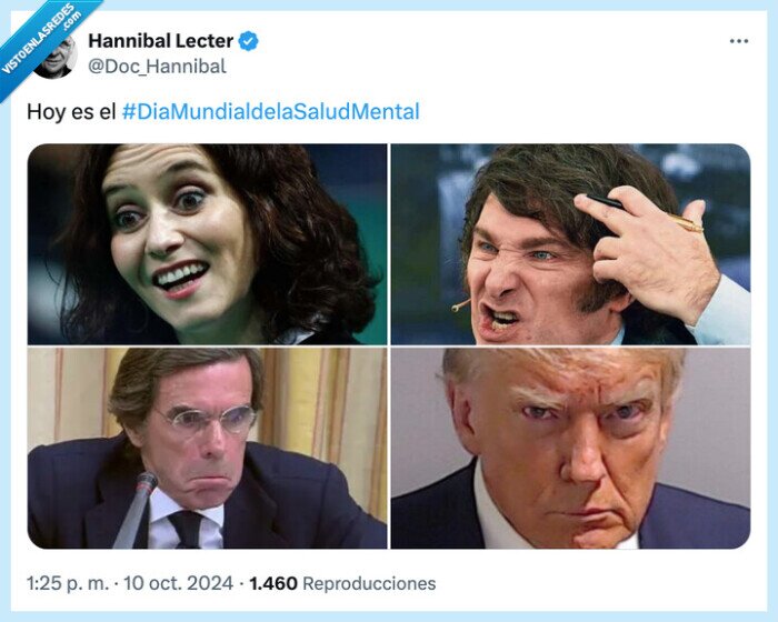 #diamundialdelasaludmental,hoy,ayuso,trump,aznar,milei
