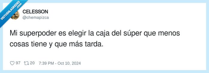 superpoder,elegir,cola,supermercado