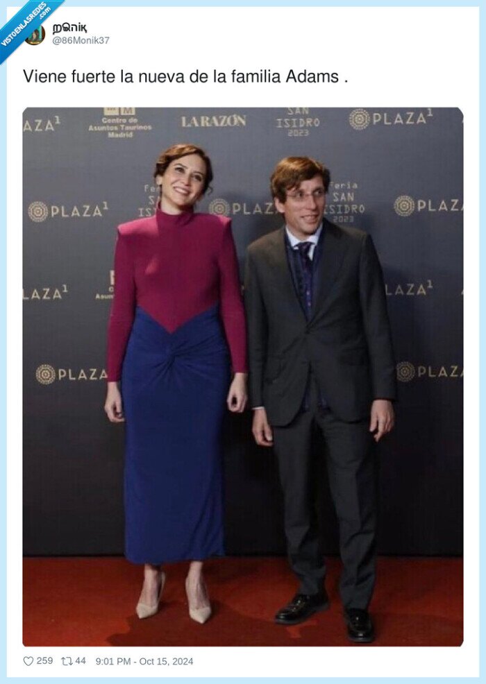 familia addams,ayuso,almeida