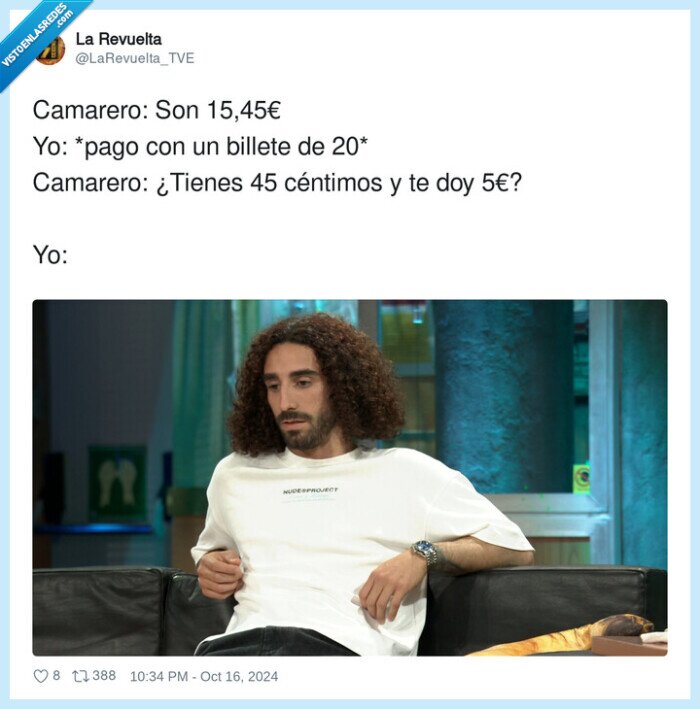 cambio,camarero,céntimos,cucurella,la revuelta