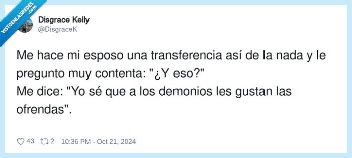 transferencia,ofrenda,contenta,demonios